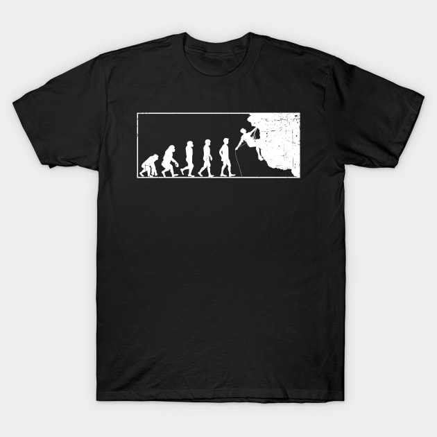 Rock Climbing Evolution Silhouette T-Shirt by SinBle